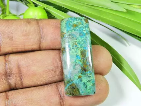 40Cts. Натуральный хризоколла кабошон россыпью драгоценный камень для ювелирных изделий 15X39X07MM SK-1048
