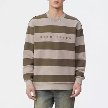 40G Осень-зима Американский плотный полосатый свитер мужской свободный большой размер молодежный с длинными рукавами мужской модный топ мужская одежда M светло-коричневого