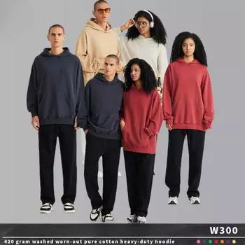 40G чистый хлопок тяжелый стираный старый свитер с капюшоном мужской американский ретро модный парный худи M