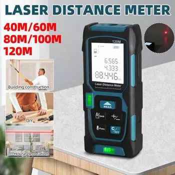 40m/60m/80m/100m/120m Laser Digital Tape Rangefinder Laser Distance Meter Laser Range Finder Measuring Tape Laser Finder 120x51x29mm 40m
