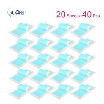 40 шт.=20 листов Профессиональные летние полоски для удаления волос с холодным воском с двух сторон Бумага для ног, тела, лица Набор эпилятора