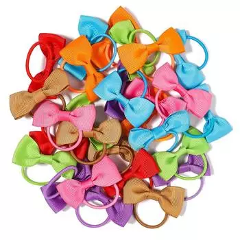 40Pcs 2inch Baby Girls Hair Bows Elastic Ties Grosgrain Ribbon Bow Rubber Band Ponytail Holders Hair Accessories 20Pcs