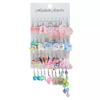 40Pcs Chic Heart Tassel Floral Dangle Earring Unique Heart Tassel Flower Statement Earrings For Modern Women s Wardrobes