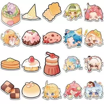 40Pcs Cute Waterproof DIY Anime Stickers Skateboard Journal Album Laptop Luggage Reward Gift светло-желтого