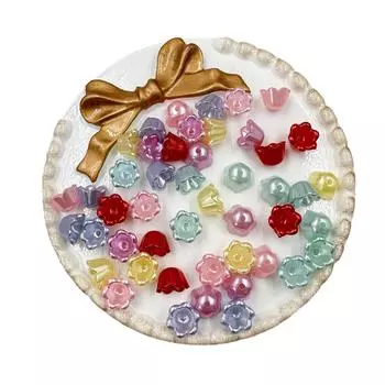 40pcs Jewelry Making Earrings Lily of the valley DIY Material Accessories Flower Receptacle 9*6.7mm Acrylic Loose Beads Keychain Fashion Handmade разноцветный