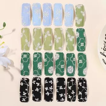 40pcs Korean Embroidery Printed BB Hairpins for Women Girls Random color Handmade Barrettes Hair Accessories