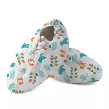 40pcs Non-Woven Fabric Dustproof Round Toe Thickened Shoe Covers for Cleaning & Hygiene Shoe Protectors Disposable Printed