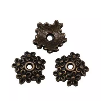 40шт Шапочки для бусин Ювелирные изделия Подвеска цвет античная бронза 11х11х4мм