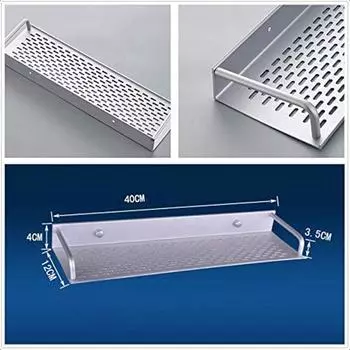 40см Прямоугольная Алюминиевая Полка для Душа Органайзеры для Душа в Ванной Комнате Полка для Специй на Кухню Держатель Настенная Полка Полки Пространство United States