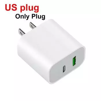 40W PD Charger Dual USB C Quick Charger QC4.0 QC3.0 PD 4.0 USB Type C Fast Charger for iPhone 15 14 13 Xiaomi Phone Wall Adapter US Charger