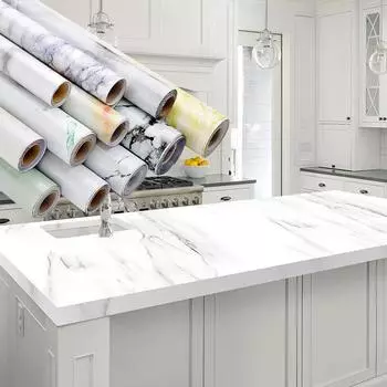 40X100CM Наклейки на стену для кухни Водонепроницаемые термостойкие мраморные самоклеящиеся обои Виниловая пленка Декоративная бумага Декоративная 40cm x 1m