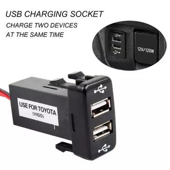 40x20 мм, 4,2 А, термостойкое зарядное устройство с двойным интерфейсом USB для Toyota