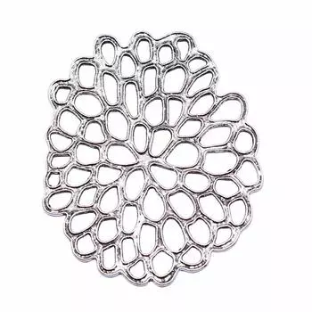 40x49 мм мотив цветок серьги разъем античный серебряный цвет ювелирные изделия бренд: WYISYWG 4 шт.