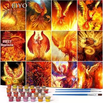 40x50 см картина по номерам животных DIY масляная раскраска по номерам Феникс холст краска художественные фотографии домашний декор