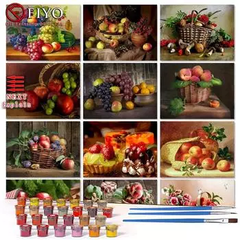 40x50 см по номерам, картина маслом по номерам, фрукты на холсте с рамкой, краски для рисования ручной работы для взрослых, украшение картины, искусство 40x50cm No Frame