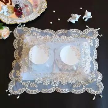 40x50 см прямоугольный вышитый вручную европейский коврик для стола Подставка под приборы Гостиная спальня балкон свадьба вечеринка декор 40x50cm