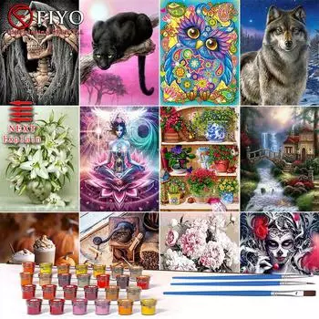 40x50 см раскраска по номеру эльф девушка мультяшный рисунок на холсте ручная роспись украшение изображение тигр DIY Рождественский подарок