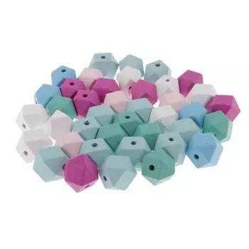 40x деревянные бусины-разделители, окрашенные деревянные восьмиугольные подвески, фурнитура для рукоделия, художественные промыслы as described разноцветный