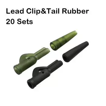 40x зажим для поводка для ловли карпа с хвостовой резиной, цвет зеленый и ил для создания зажимов для поводка, системы безопасности, терминал для ловли карпа, аксессуары для снастей