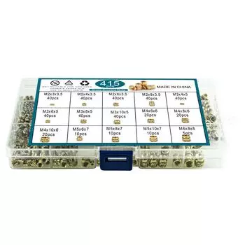 415 шт. Прочные латунные резьбовые вставки Термовставки Накатанные вставки с твиловой резьбой Гайки-вставки для печати и автомобильных корпусов