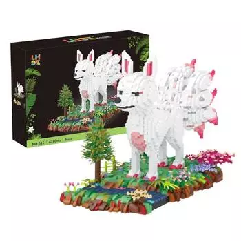 4160 шт., креативные MOC, китайская мифология, девятихвостая лиса, строительные блоки, животные, алмазы, сборка, набор кирпичей, подарок на день рождения
