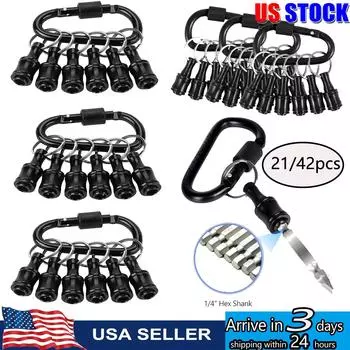 41/21 шт. держатель бит для отвертки с черным карабином 1/4 шестигранный хвостовик удлинитель брелок адаптер для дрели винт быстросменный 21PCS