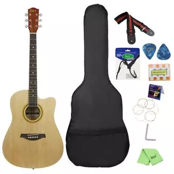 41-дюймовая гитара из липы с вырезом, гладкая накладка на гриф, включает в себя сумку + ремешок + струну + медиатор + настройку с шестью отверстиями