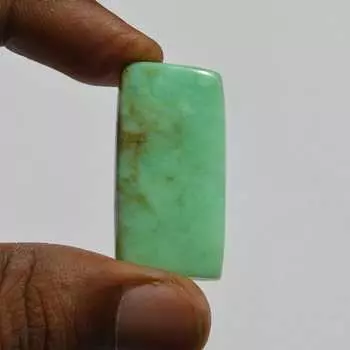 41 карат, натуральный драгоценный камень хризопраз высшего качества, кабошон, полудрагоценный россыпью, 35x19 мм, прямоугольная форма 35x19 mm зелёный