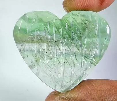 41 карат. Натуральный флюорит, резной кабошон, россыпью, драгоценный камень 26X29X05 мм PP-579