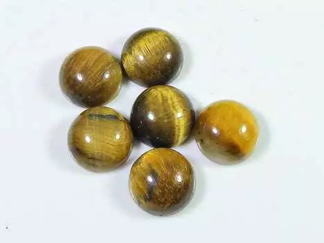 41Cts. Желтый тигровый глаз круглый кабошон для лечения драгоценный камень россыпью 6 шт. лот 11 мм RQ-1985