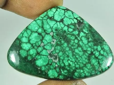 41X30X05MM Natural Malachite Pear Shape Cabochon Loose Gemstone 72Cts. SK-4593