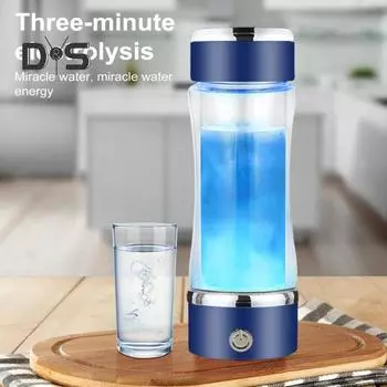 420 мл чашка для водородной воды Портативный генератор для бутылок с водородной водой Улучшите качество воды Быстрый электролизный ионизатор для офисных путешествий Ежедневно синий
