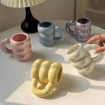420 мл керамическая круглая кружка креативная скандинавская кофейная чашка симпатичная офисная кружка для послеобеденного чая кружки в виде облаков кухонная посуда для напитков аксессуары для дома кружка 420ml белый