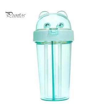 420 мл мультяшная пылезащитная крышка, большая емкость, бутылка для питья, соломенная чашка для напитков, сока, поставка на открытом воздухе зелёный