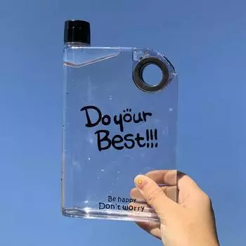 420 мл плоская бутылка для воды прозрачная тонкая A5 рюкзаки бутылка для воды портативная дорожная кружка для спорта на открытом воздухе бутылка для воды для кемпинга походов 420ml зелёный
