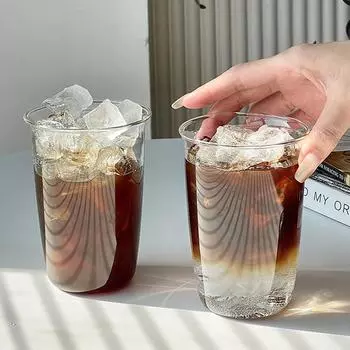 420 мл Прозрачная стеклянная кружка для кофе, кружка для завтрака, чашка для латте, кружка из боросиликатного стекла, кружка для пива, молока, воды, коктейлей 420ml белый