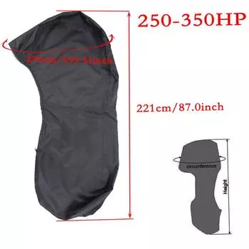 420D 250-350HP Yacht Full Outboard Motor Engine Boat Cover Anti UV Dustproof Cover Marine Engine Protection Waterproof Black CHINA