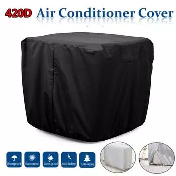 420D Уличный чехол для кондиционера Кондиционер Водонепроницаемый чехол Защита от пыли и снега S чёрный