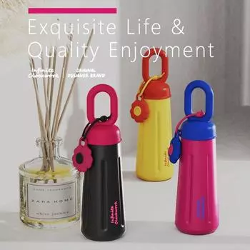 420ml High Aesthetic Cute Vacuum Insulated Bottle Portable Outdoors Sports Seal Leak proof Stainless Steel Dopamine Drinking Cup 50ml