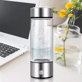 420ml Hydrogen Generator Water Cup Filter Ionizer Maker USB Hydrogen-Rich Water Portable Super Antioxidants ORP Hydrogen Bottle серебряный
