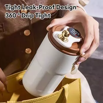 420 мл Умная термос-бутылка со светодиодным дисплеем температуры Кофейная чашка из нержавеющей стали 316 Кружка для кофе для кемпинга Рождественский подарок 420ml