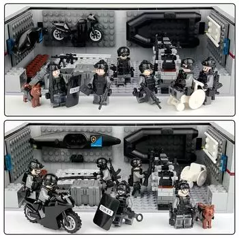 42906 Модель сцены здания полицейского центра, детские строительные блоки