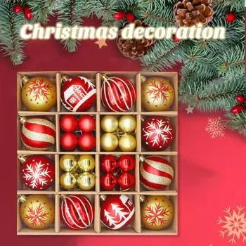 42/44 шт. яркие рождественские украшения шары елочные шары набор многоцветный пластик для праздничного домашнего декора зелёный