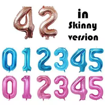 42-дюймовая цифра 0-9, цветная большая цифра 1, цифровая для украшения празднования дня рождения, поставки, фольгированная цифра для годовщины свадьбы One Size