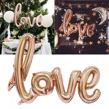 42-дюймовый воздушный шар из фольги с надписью «Любовное письмо» из розового золота для декора свадьбы и помолвки