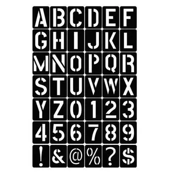 42 Pcs 3 Inches Letter Stencils Reusable Plastic Alphabet Symbol Number Templates Interlocking Craft Stencils Kit Sets