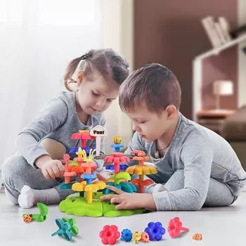 42 шт/93 шт разноцветные цветочные садовые строительные игрушки пластиковые милые игрушки для дошкольников B 93pcs