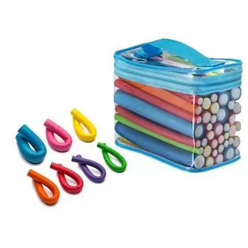 42 шт. бигуди смешанного размера DIY бигуди палочки гибкие инструменты с сумкой для хранения синий