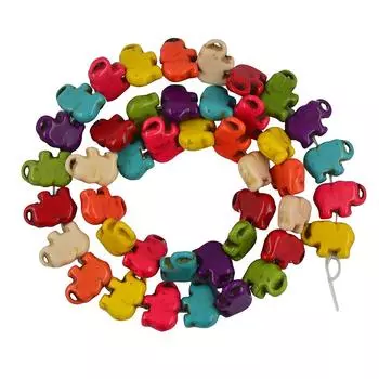 42 шт. говлитовые бирюзовые конфеты разноцветные плоские прокладки в виде слона свободные бусины DIY ювелирные изделия