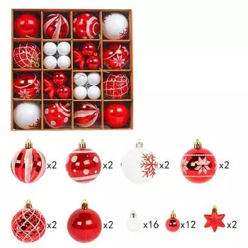 42 шт. Рождественские шары, безделушки, украшения для рождественской елки, подвесные украшения, декор One Size чёрный